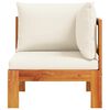 vidaXL Καναπές Κήπου Γωνιακός Μασίφ Ξύλο Ακακίας με Μαξιλάρια
