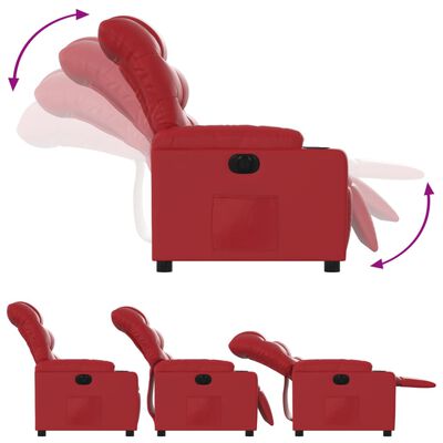 vidaXL Πολυθρόνα Ανακλινόμενη Ηλεκτρική Κόκκινη από Συνθετικό Δέρμα