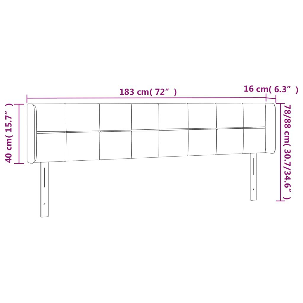 vidaXL Κεφαλάρι με Πτερύγια Taupe 183x16x78/88 εκ. Υφασμάτινο