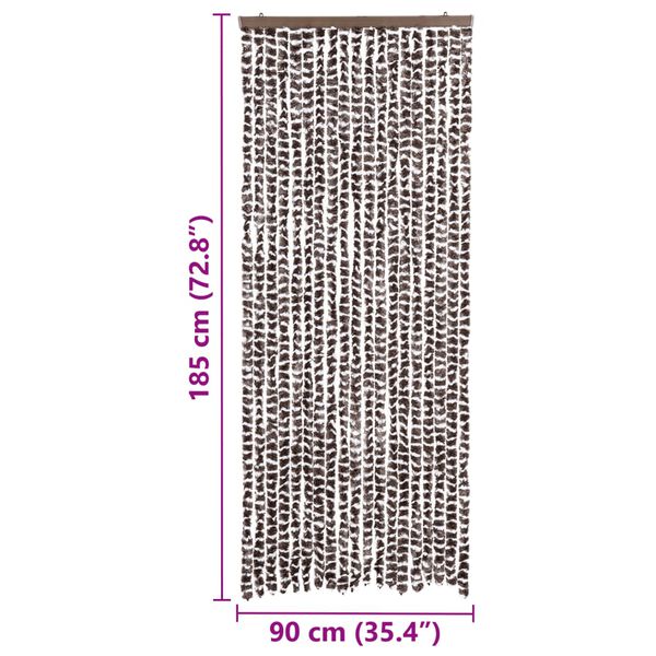 vidaXL Σήτα - Κουρτίνα Πόρτας Καφέ / Λευκό 56 x 185 εκ. από Σενίλ