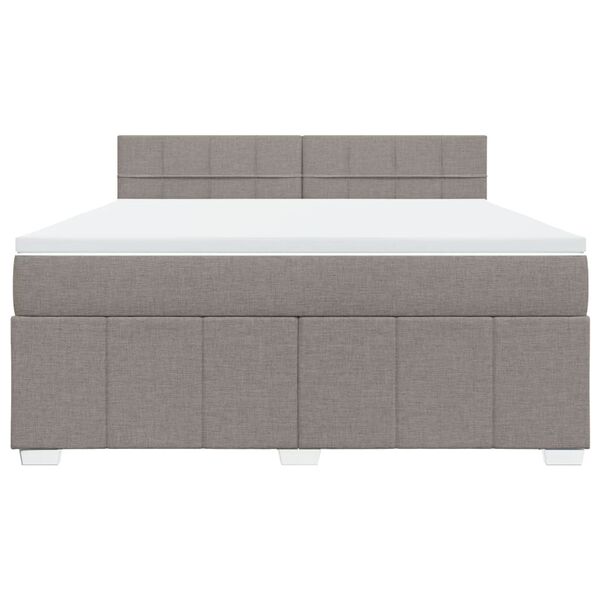 vidaXL &Kappa;&rho;&epsilon;&beta;ά&tau;&iota; Boxspring &mu;&epsilon; &Sigma;&tau;&rho;ώ&mu;&alpha; Taupe 180x200 &epsilon;&kappa;. &Upsilon;&phi;&alpha;&sigma;&mu;ά&tau;&iota;&nu;&omicron;