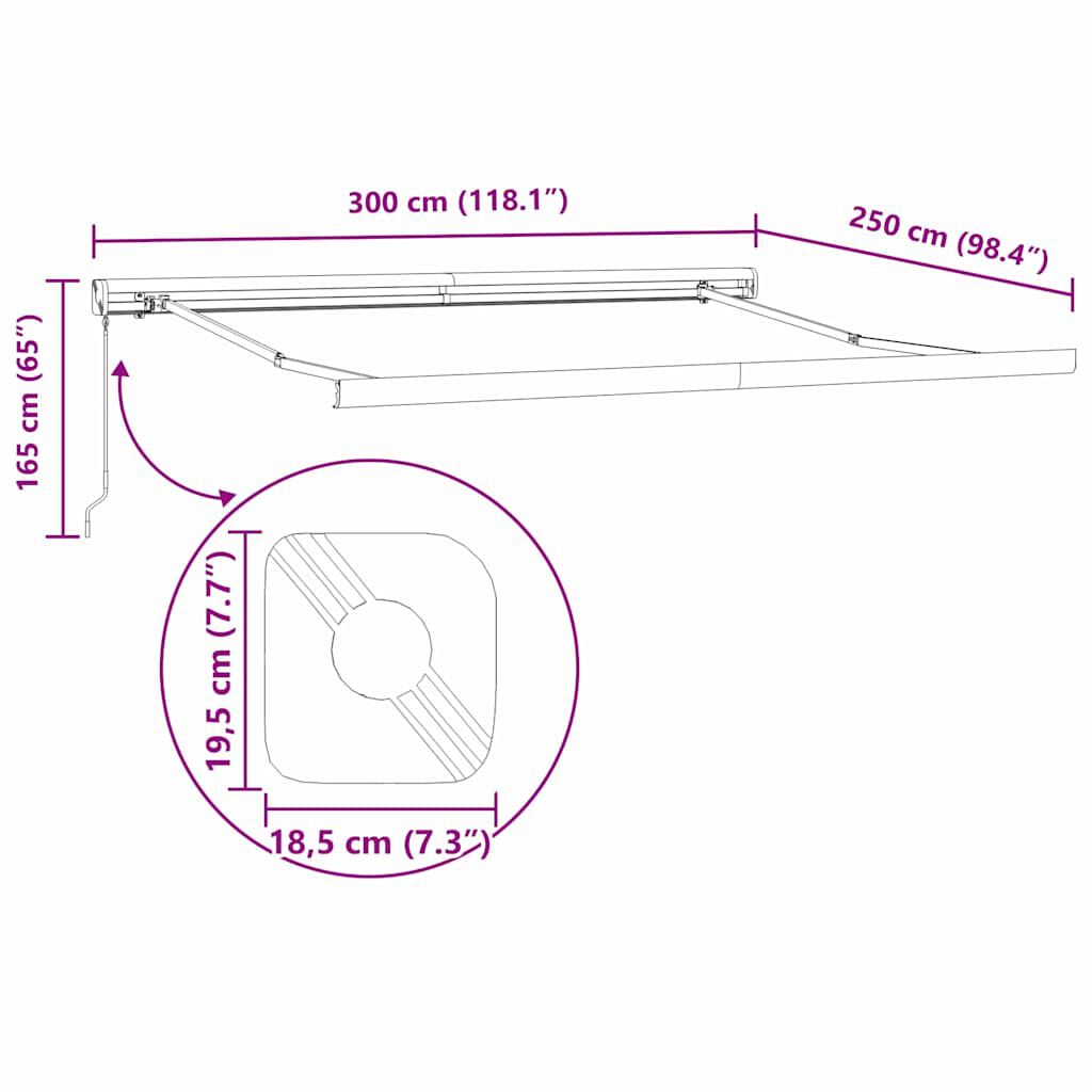 vidaXL Σκηνίτσα Αναδιπλούμενη Κόκκινο 300 x 250 εκ Ύφασμα, Μέταλλο