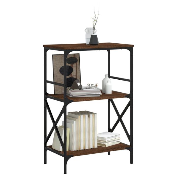 vidaXL Βιβλιοθήκη 3 Επιπέδων Καφέ Δρυς 59x35x90,5 εκ. Επεξεργ. Ξύλο