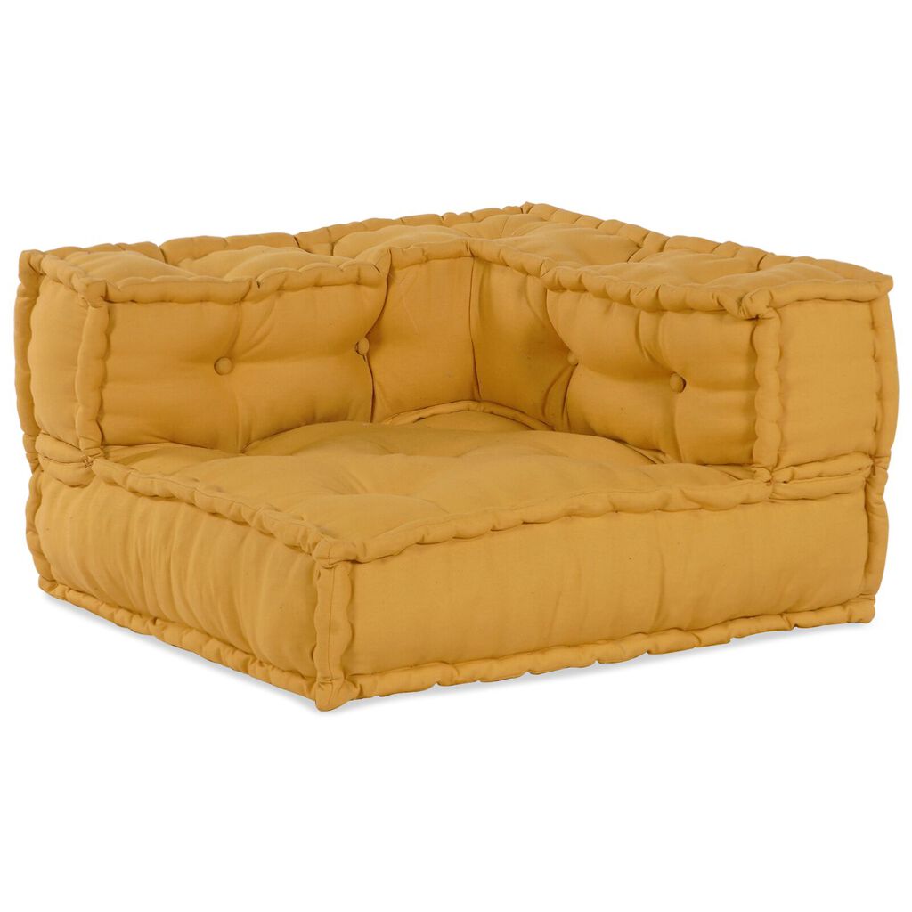 vidaXL Modular Pouffes 3 τμχ Κίτρινο Ύφασμα
