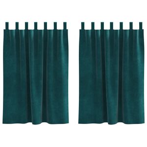 vidaXL Κουρτίνες 2 pcs Σκούρο Πράσινο 140 x 140 cm Βελούδο