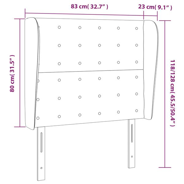 vidaXL Κεφαλάρι με Πτερύγια Taupe 83x23x118/128 εκ. Υφασμάτινο