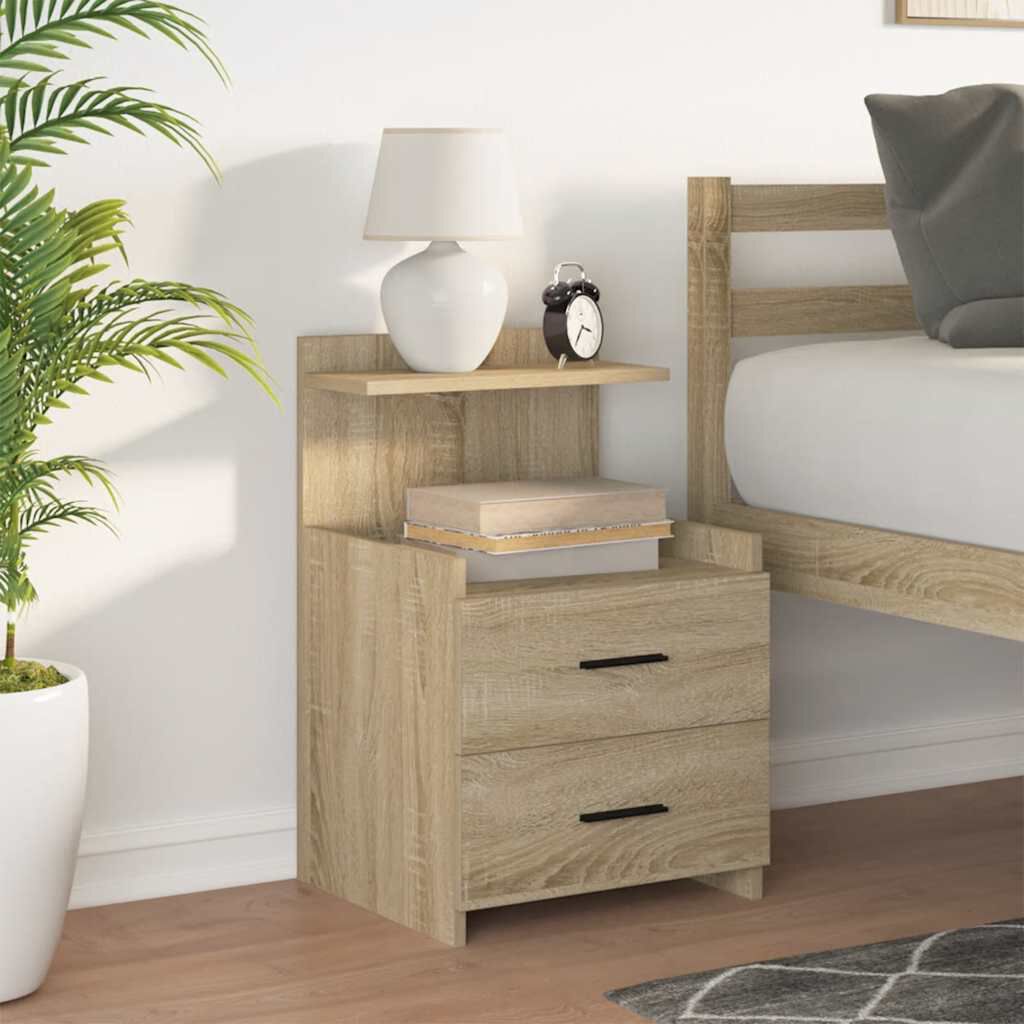 vidaXL Κομοδίνο με 2 Συρτάρια Χρώμα Sonoma Δρυς 40x36,5x62 εκ.