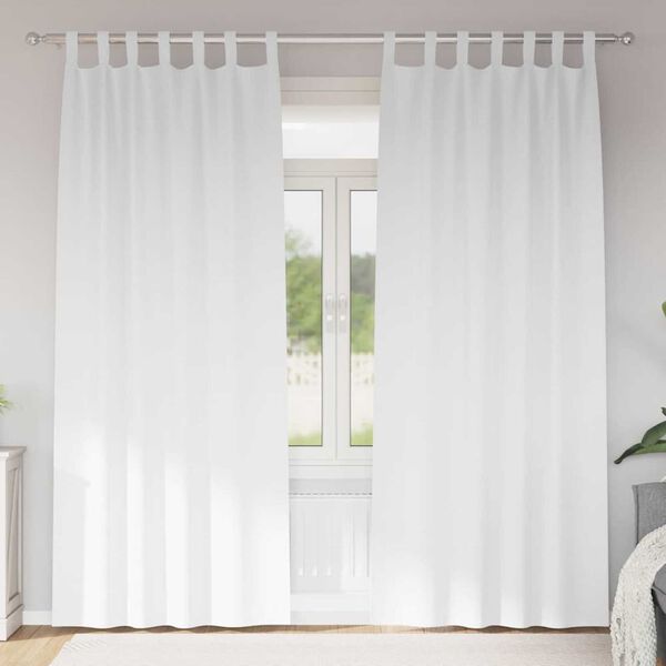 vidaXL Κουρτίνες με κουρτίνες 2 pcs Καθαρό Λευκό Πολυεστέρας