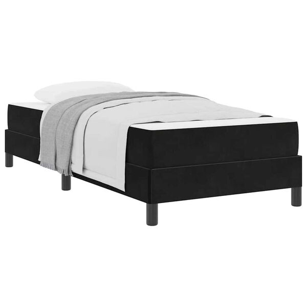 vidaXL Κρεβάτι box spring με στρώμα Μαύρο 100 x 200 cm Βελούδο
