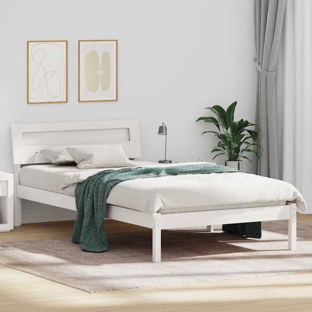 vidaXL Σκελετός Κρεβατιού Λευκό 80 x 200 cm Μασίφ ξύλο πεύκου