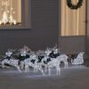 vidaXL LED Ρούντερ 7 pcs Λευκό ύφασμα
