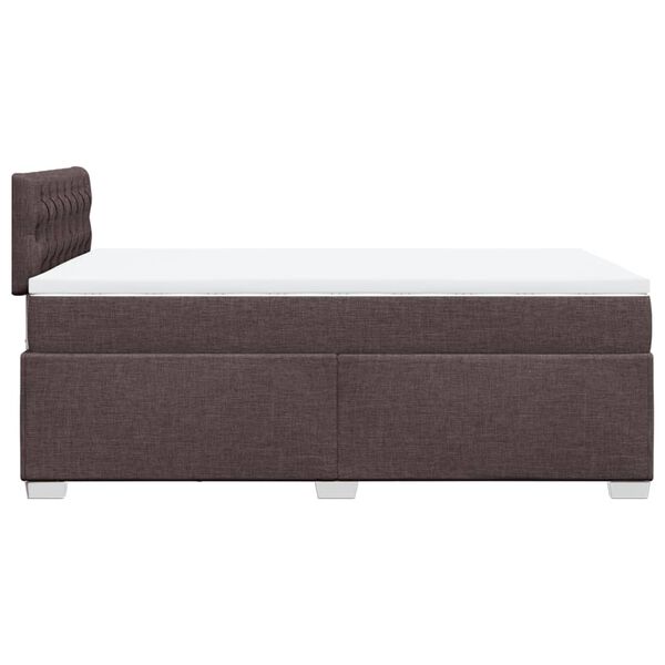 vidaXL Κρεβάτι Boxspring με Στρώμα Σκούρο Καφέ 120x200 εκ. Υφασμάτινο