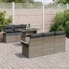 vidaXL Σετ Καναπέ Κήπου με μαξιλάρι 7 pcs Γκρι Πολυ ράταν