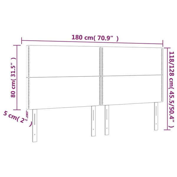 vidaXL Κεφαλάρι Κρεβατιού LED Καπουτσίνο 180x5x118/128 εκ