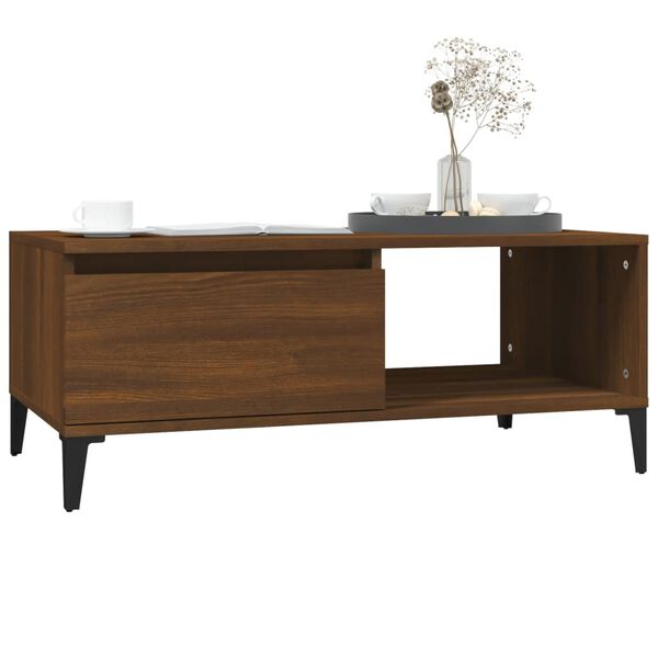 vidaXL Τραπεζάκι Σαλονιού Καφέ Δρυς 90x50x36,5 εκ. Επεξεργασμ. Ξύλο