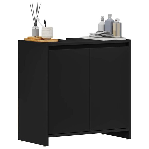 vidaXL Ντουλάπι Νιπτήρα Μαύρο 60 x 33 x 61 εκ. από Επεξ. Ξύλο