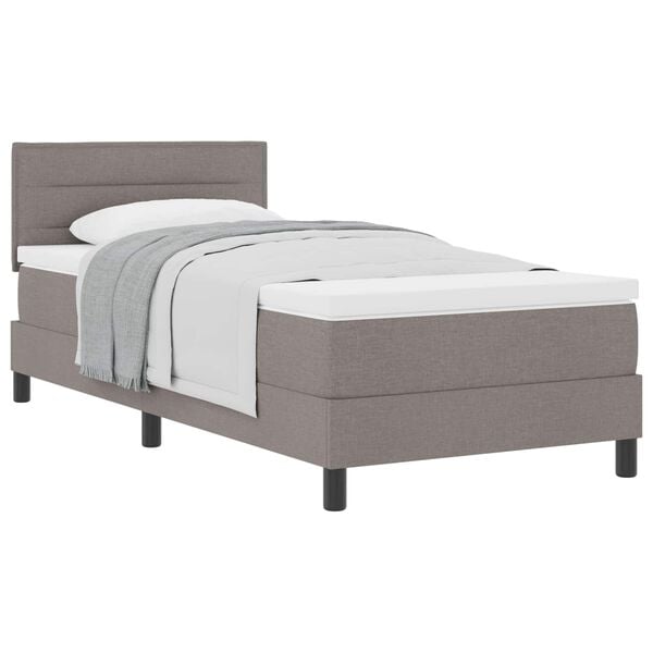 vidaXL &Kappa;&rho;&epsilon;&beta;ά&tau;&iota; &mu;&epsilon; &epsilon;&lambda;&alpha;&tau;ή&rho;&iota;&alpha; &mu;&epsilon; &kappa;&epsilon;&phi;&alpha;&lambda;ά&rho;&iota; Taupe 90 x 190 cm ύ&phi;&alpha;&sigma;&mu;&alpha;