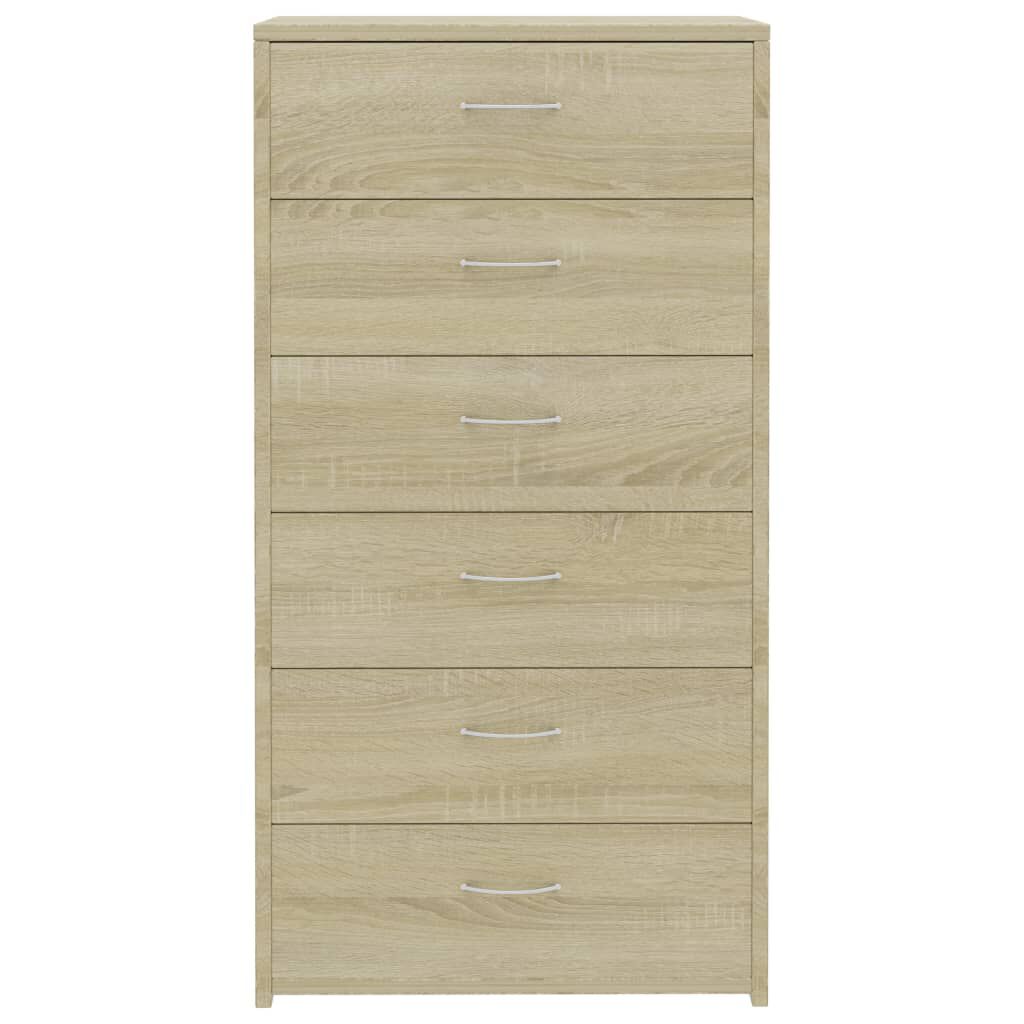 vidaXL Συρταριέρα με 6 Συρτάρια Sonoma Δρυς 50x34x96 εκ. Επεξ. Ξύλο