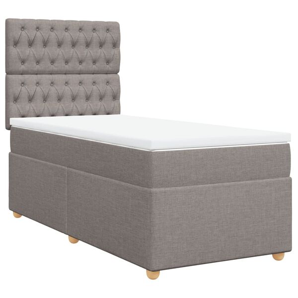 vidaXL &Kappa;&rho;&epsilon;&beta;ά&tau;&iota; Boxspring &mu;&epsilon; &Sigma;&tau;&rho;ώ&mu;&alpha; Taupe 90x200 &epsilon;&kappa;. &Upsilon;&phi;&alpha;&sigma;&mu;ά&tau;&iota;&nu;&omicron;