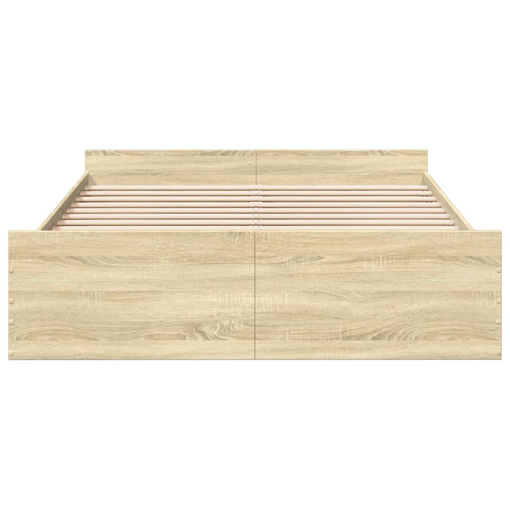 vidaXL Πλαίσιο Κρεβατιού με συρτάρια Sonoma Δρυς 140x200εκ. Επεξ. Ξύλο