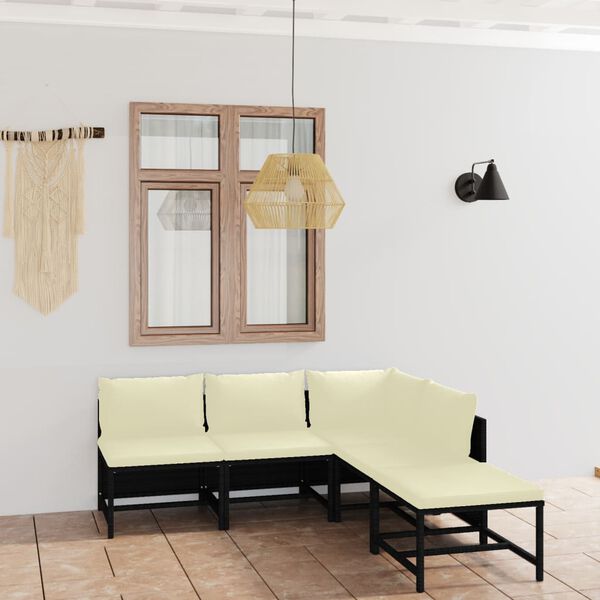 vidaXL &Sigma;&alpha;&lambda;ό&nu;&iota; &Kappa;ή&pi;&omicron;&upsilon; 5 &Tau;&epsilon;&mu;&alpha;&chi;ί&omega;&nu; &Mu;&alpha;ύ&rho;&omicron; &alpha;&pi;ό &Sigma;&upsilon;&nu;&theta;&epsilon;&tau;&iota;&kappa;ό &Rho;&alpha;&tau;ά&nu; &mu;&epsilon; &Mu;&alpha;&xi;&iota;&lambda;ά&rho;&iota;&alpha;