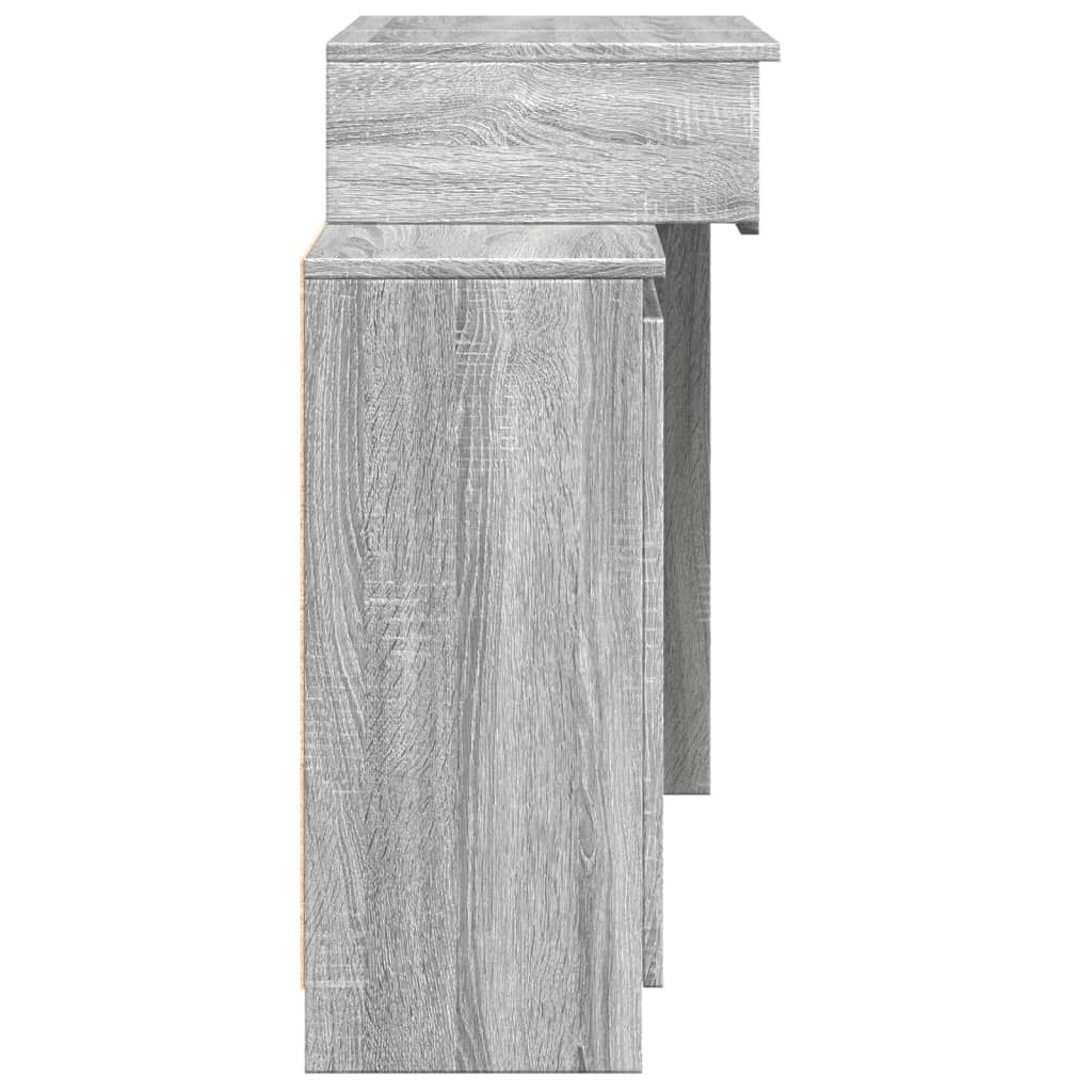 vidaXL Μπουντουάρ με LED Γκρι Sonoma 115x37x110,5 εκ.