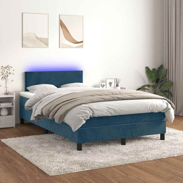 vidaXL &Kappa;&rho;&epsilon;&beta;ά&tau;&iota; Boxspring &mu;&epsilon; &Sigma;&tau;&rho;ώ&mu;&alpha; & LED &Sigma;&kappa;. &Mu;&pi;&lambda;&epsilon; 120x190&epsilon;&kappa;. &Beta;&epsilon;&lambda;&omicron;ύ&delta;&iota;&nu;&omicron;