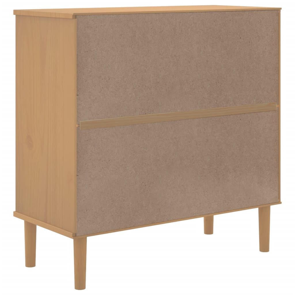 vidaXL Ντουλάπι SENJA Καφέ / Ρατάν 80 x 35 x 80 εκ. Μασίφ Ξύλο Πεύκου