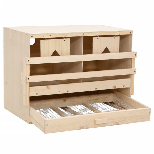 vidaXL Φωλιά για Κότες με 2 Θέσεις 63x40x45 εκ. από Μασίφ Ξύλο Πεύκου