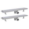 vidaXL Σιφόνια Ντουζιέρας Γραμμμικά 2 τεμ. 630x140 χιλ Ανοξείδ. Ατσάλι