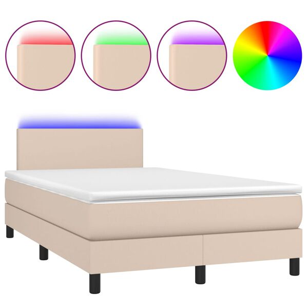 vidaXL &Kappa;&rho;&epsilon;&beta;ά&tau;&iota; Boxspring &Sigma;&tau;&rho;ώ&mu;&alpha;&LED &Kappa;&alpha;&pi;&omicron;&upsilon;&tau;&sigma;ί&nu;&omicron; 120x190 &epsilon;&kappa;. &Sigma;&upsilon;&nu;&theta;. &Delta;έ&rho;&mu;&alpha;
