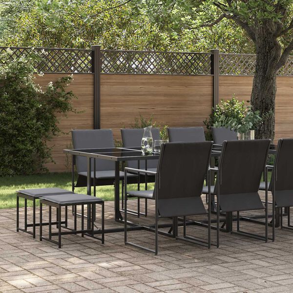 vidaXL Σέτ φαγητού για κήπο 13 pcs Μαύρο Ατσάλι