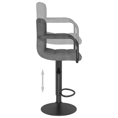 vidaXL Καρέκλες Μπαρ 2 τεμ. Σκούρο Γκρι Υφασμάτινες