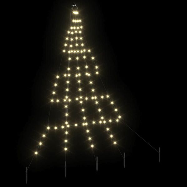 vidaXL LED Χριστουγεννιάτικο Δέντρο Θερμό λευκό 182 εκ Μέταλλο