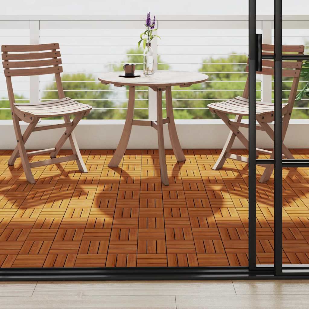 Πλακάκια Deck 10 τεμ. 30 x 30 εκ. από Ξύλο Ακακίας