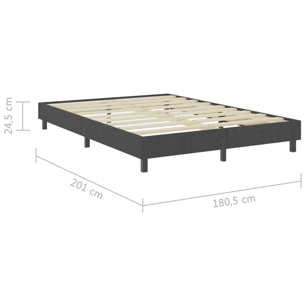 vidaXL Κρεβάτι Boxspring Σκούρο Γκρι 180 x 200 εκ. Υφασμάτινο