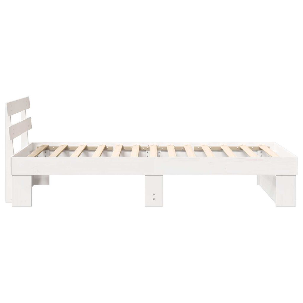 vidaXL Σκελετός Κρεβατιού Λευκό 90 x 190 cm Συμπαγές ξύλο πεύκου