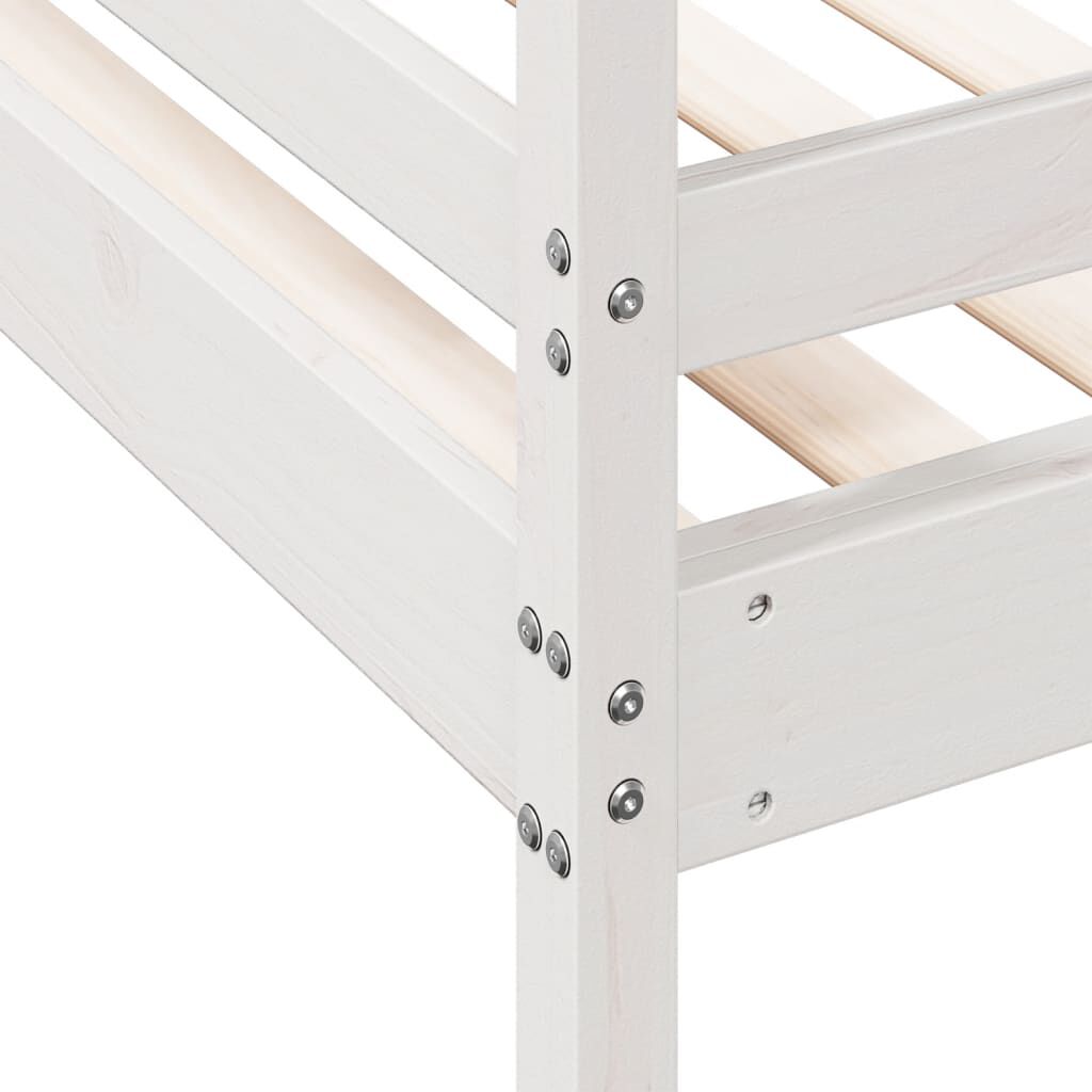 vidaXL Κουκέτα 90x200/120x200 εκ. Λευκό από Μασίφ Ξύλο Πεύκου