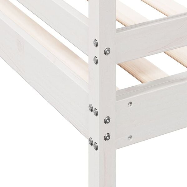 vidaXL Κουκέτα 90x200/120x200 εκ. Λευκό από Μασίφ Ξύλο Πεύκου