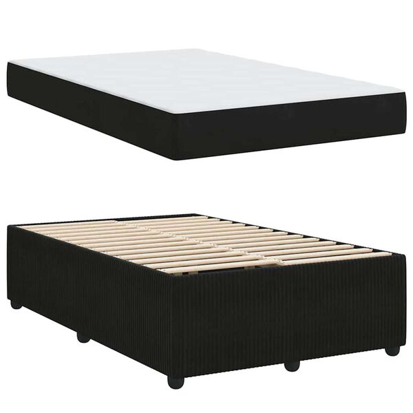 vidaXL Σκελετός κρεβατιού με στρώμα Μαύρο 120 x 200 cm Βελούδο
