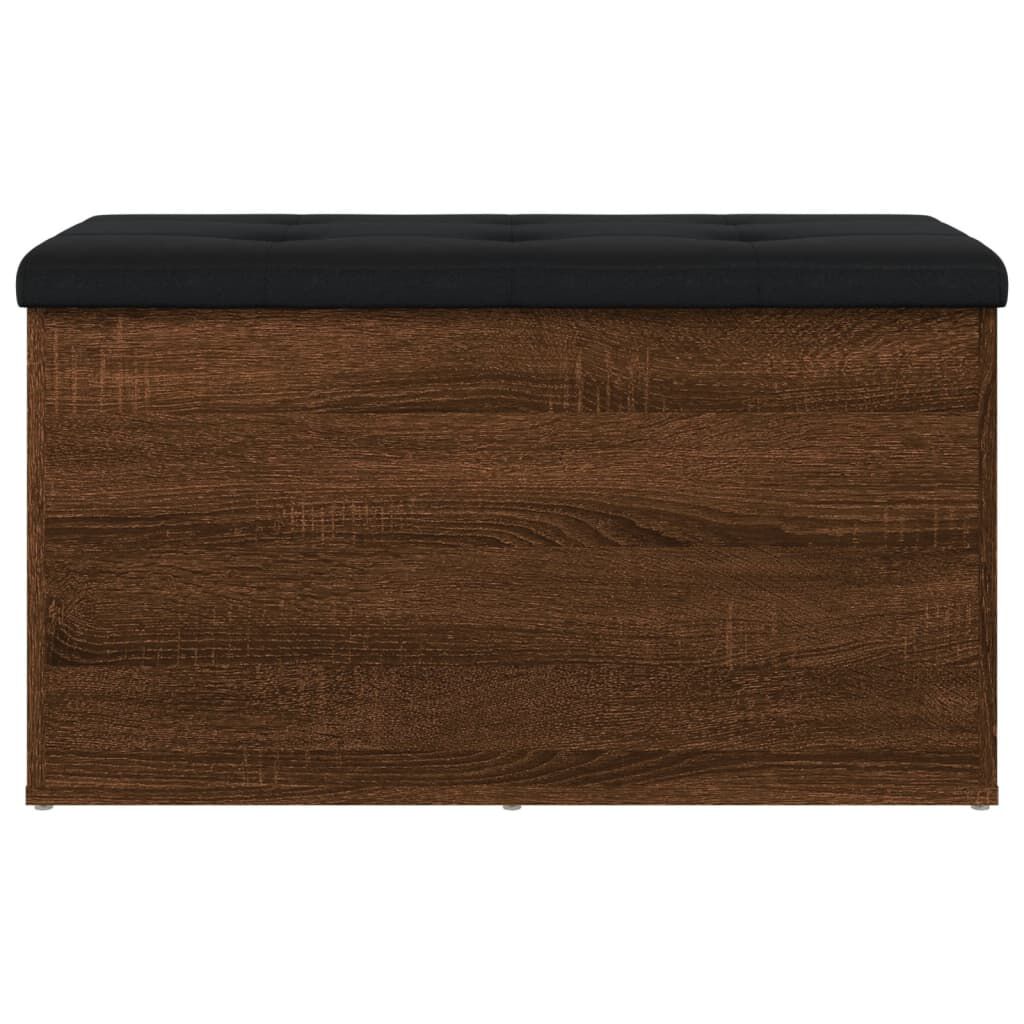 vidaXL Παγκάκι Αποθήκευσης Καφέ Δρυς 82x42x45 εκ. από Επεξ. Ξύλο