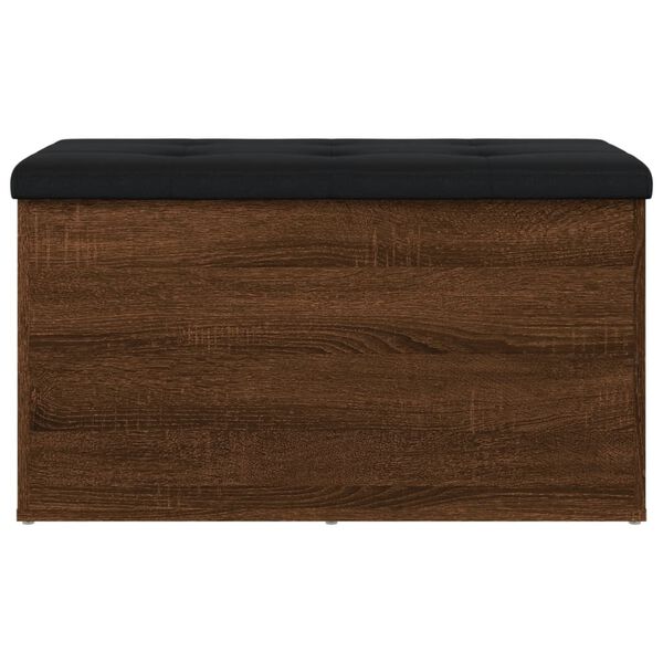 vidaXL Παγκάκι Αποθήκευσης Καφέ Δρυς 82x42x45 εκ. από Επεξ. Ξύλο