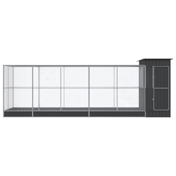 vidaXL Κλουβί με Επέκταση Ασημένιο 623x203x216 εκ. Ατσάλινο