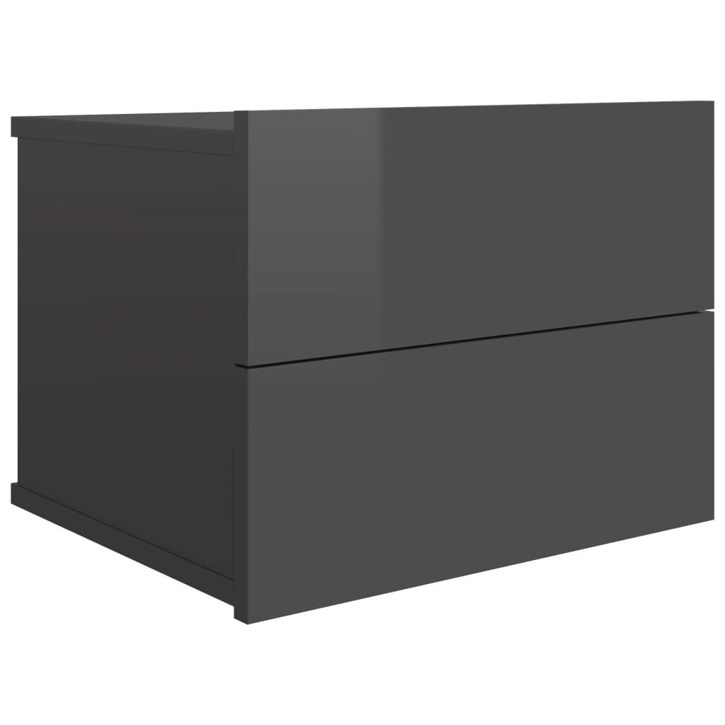 vidaXL Κομοδίνα 2 τεμ. Γυαλιστερό Γκρι 40x30x30 εκ. από Μοριοσανίδα