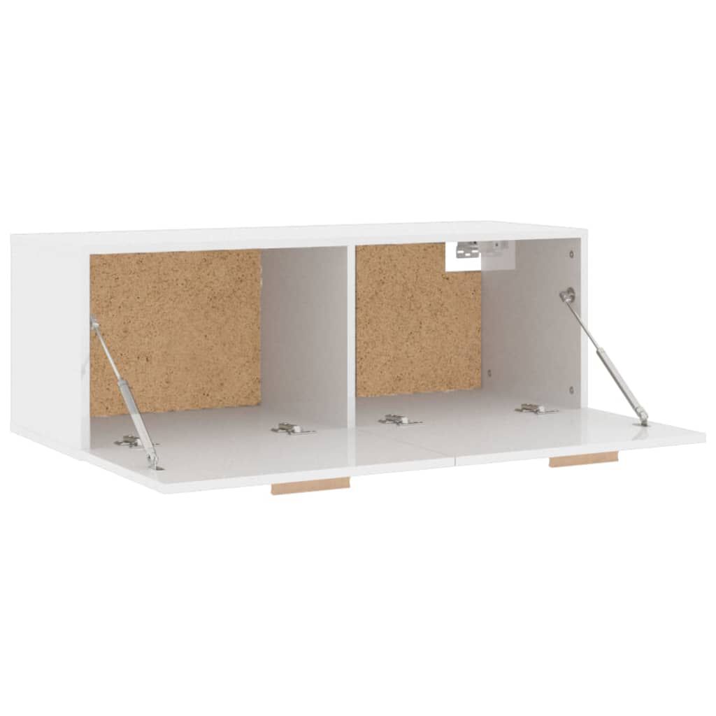 vidaXL Ντουλάπι Γυαλιστερό λευκό100x36,5x35 εκ. από Επεξεργασμένο Ξύλο