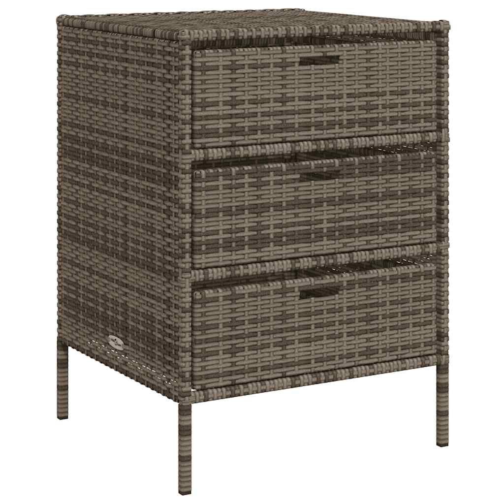 vidaXL Ντουλάπι Αποθήκευσης Κήπου Γκρι 55x59x80 εκ. Συνθετικό Ρατάν