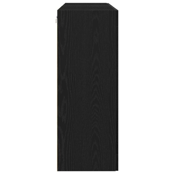 vidaXL Τοίχοι Βαθιά Κ cabinets 2 τεμάχια Μαύρο Δρυς 69,5x34x90 εκ Μηχανικής Ξυλείας