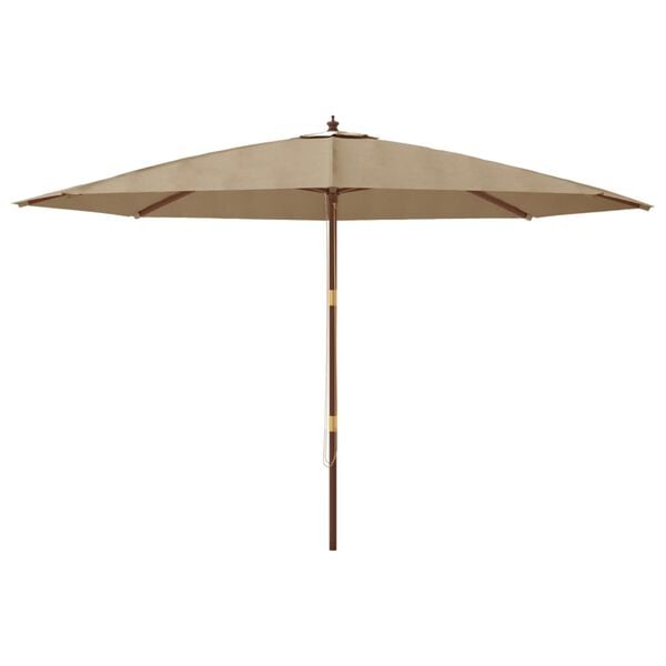 vidaXL Ομπρέλα Κήπου με Ξύλινο Ιστό Taupe 400 x 273 εκ.