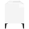 vidaXL Δισκοθήκη Γυαλιστερή Λευκή 121x38x48 εκ. από Επεξεργασμένο Ξύλο