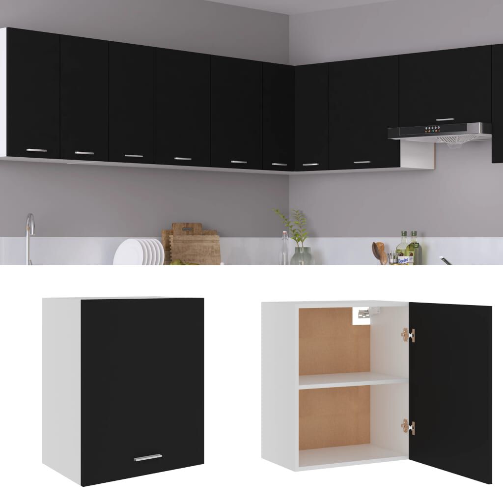 vidaXL Ντουλάπι Κρεμαστό Lyon Μαύρο 50x31x60 εκ. από Επεξ. Ξύλο